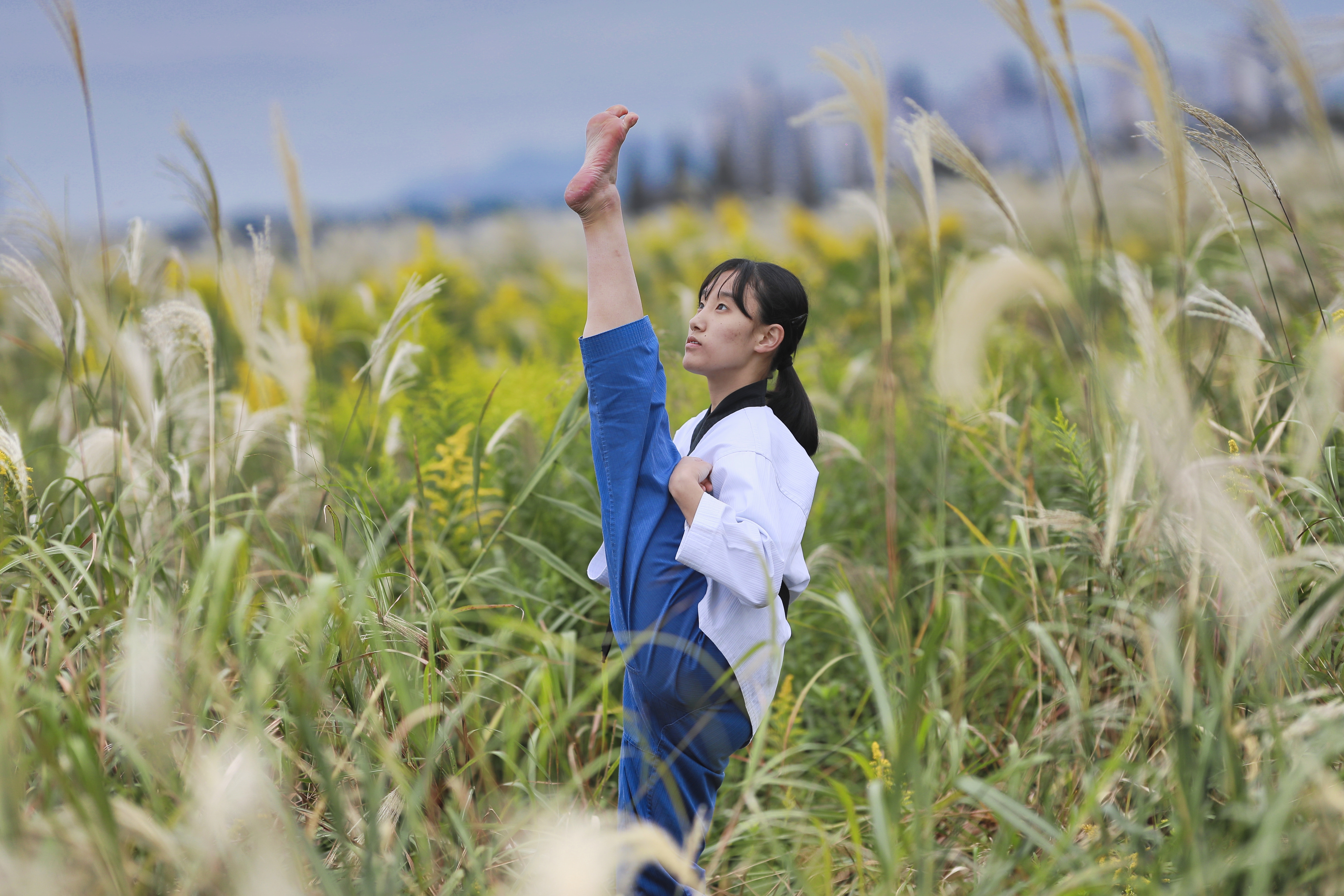 Teen students in training